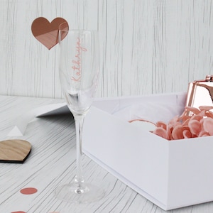 Personalised Bridesmaid Printed Prosecco Glass | Personalised Bridesmaid Gift | Bridal Party Gift | Bridesmaid Gift Bag | Champagne Flute