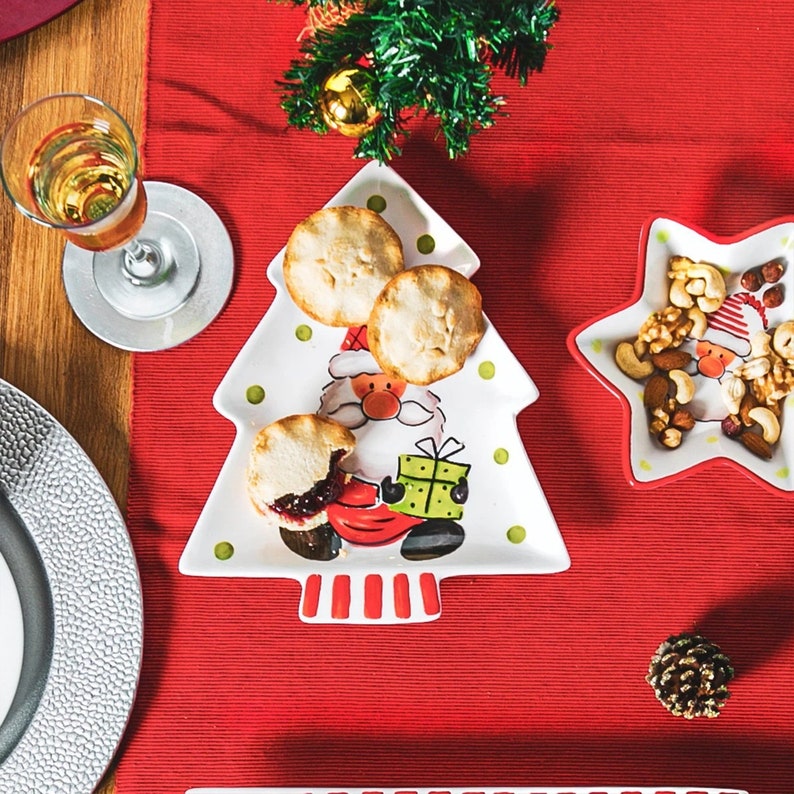 Christmas Serving Platter Festive Plate Christmas Tree Etsy