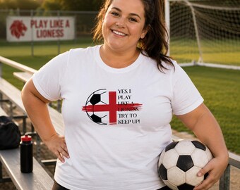 I Play Like A Lioness Adult T-Shirt, Unisex Football Design