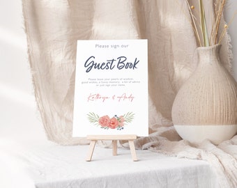 Please Sign Our Guest Book Wedding Sign | Personalised Guest Book Sign | Please Sign Our Guest Book | Wedding Signs | Wedding Stationary