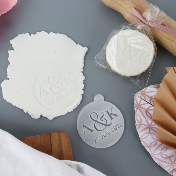 Personalised Wedding Favour Cookie Embosser | Wedding Favour Cookie | Personalised Cookies | Wedding Favour Fondant Cutter | Wedding Biscuit