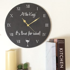 Time for wine personalised slate clock