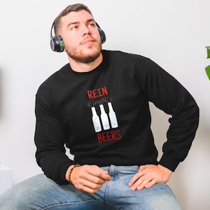 Lustiger Reinbeers Weihnachtspullover | Weihnachtspullover Tag Idee mit Reinbeers Design | Festlicher Pullover mit 3 Bierflaschen als Rentier verkleidet