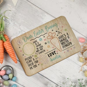 Personalised Easter Bunny Treat Plate | Treats for the Easter Bunny | Easter Goodies Treat Plate | Easter Bunny Treats Board | Easter 2025