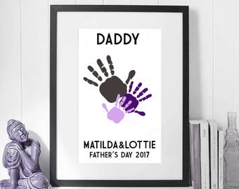 Child Hand Print-Personalised Hand Print-Father's Day Gift-Fathers Day Print-hand print-print for dad-childrens hand print-kids hand print