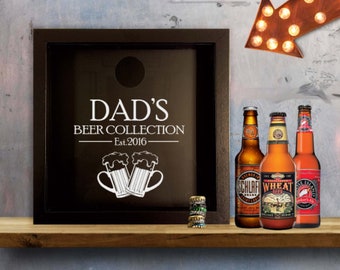 Personalised Beer Cap Collection Box | Bottle Top Collection Box for Man Cave Gift | Home Bar Décor | Beer Lover Gift | Father's Day Ideas