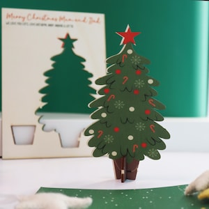 Pop-out houten kerstboomkaart | Kerstkaart | Alternatieve kerstkaart | Houten pop-outkaart | Feestelijke aandenken