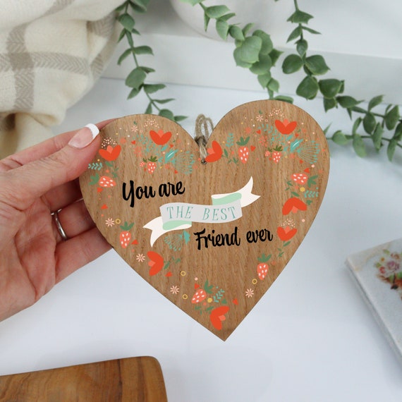 Targa Da Appendere A Forma Di Puzzle - Regalo Per Amica, Compleanno O Natale, Legno Con Fil Di Juta - Foto 9