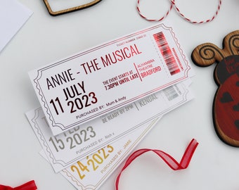 Personalised Golden Ticket | Foil Ticket Gift Voucher | Personalised Ticket | Concert Ticket Gift | Trip Away Voucher | Mother's Day Treat |