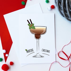 Biglietto d'auguri di Natale Espresso Martini / Biglietto di Natale Espresso Martini / Biglietto di Natale con cocktail / Biglietto di Natale con bevande festive