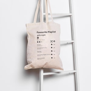 Personalised Playlist Tote Bag | Music Inspired Gift | Our Playlist | My Music List | Playlist Music Gift