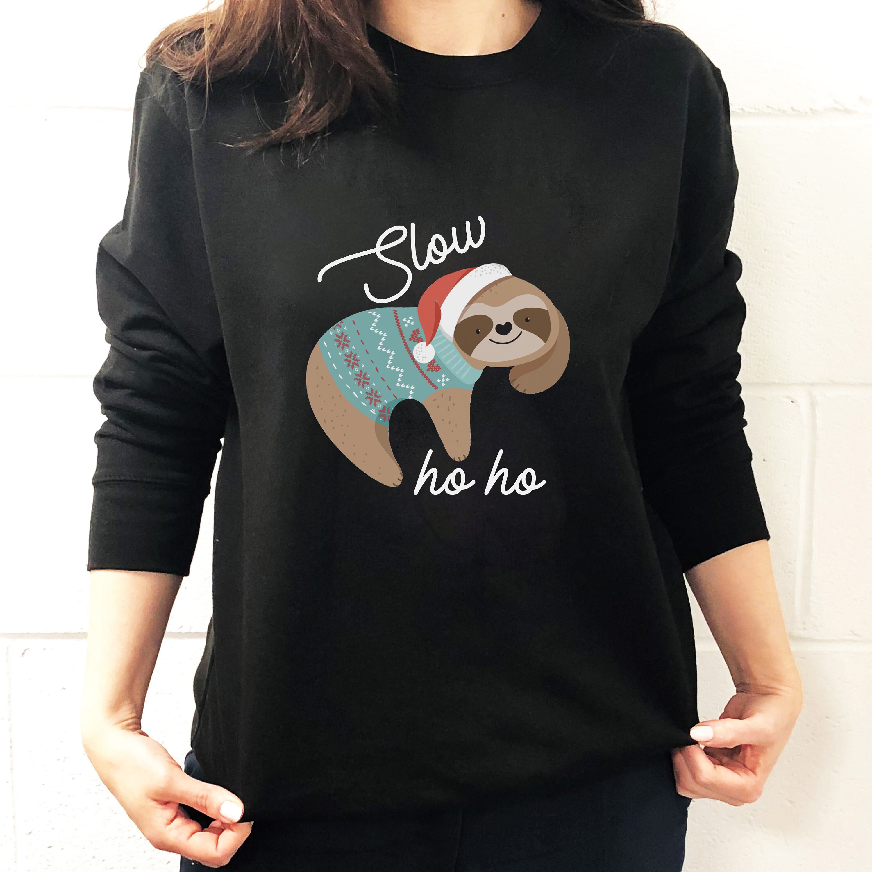 Christmas Slow Ho Ho Sloth Jumper Ho Ho 