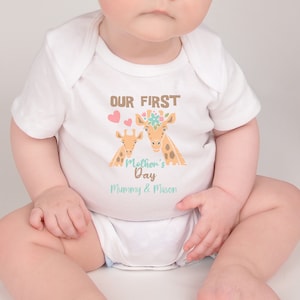 First Mother's Day Giraffe Babygrow | Baby First Mother's day | Mother's Day Gift from Baby | Our 1st Mother's Day Gift | Mother's Day 2025