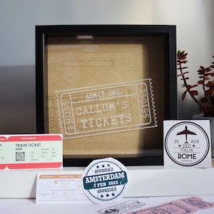 Gepersonaliseerde ticketverzamelbox | Memory Box voor bioscoopkaartjes | Keepsakebox voor datum en nacht | Cadeau muziekliefhebber | Doos met kaartjes