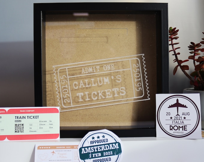 Personalised Ticket Collection Box | Cinema Gig Ticket's Memory Box | Date Night Ticket Keepsake Box | Music Lover Gift | Ticket Stubs Box