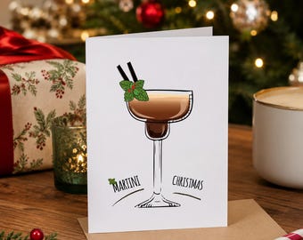 Christmas Espresso Martini Greetings Card | Espresso Martini Christmas Card | Cocktail Christmas Card | Festive Drinks Christmas Card