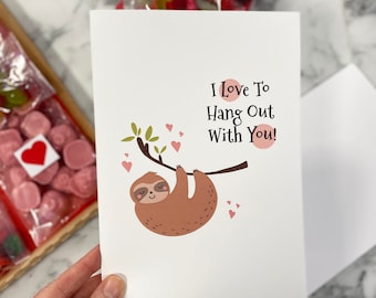 I Love To Hang With You Funny Valentine's Card | Valentine's Day Card for Girlfriend Boyfriend | Galentine's Card for Friend