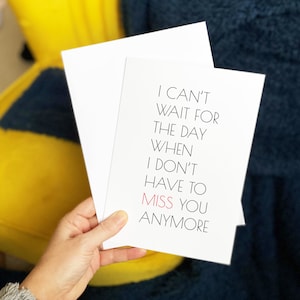 Je ne peux pas attendre jusqu'à ce que tu ne me manques pas carte | Tu me manques carte | Carte de voyage | Carte de quelqu'un manquant | Tu me manques Carte postale