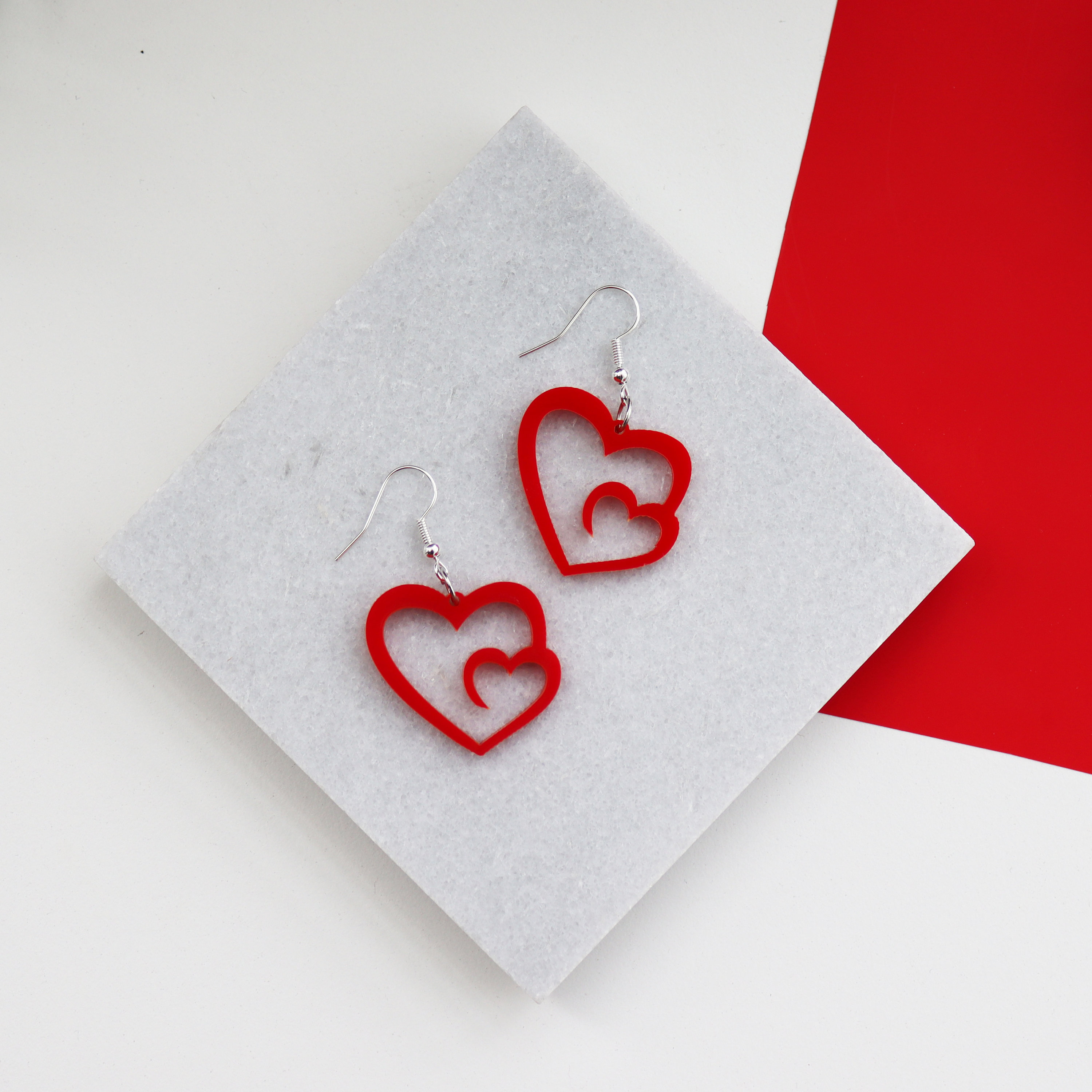 ORECCHINI CUORE ROSSO - Gioielli - Orecchini - di creazioni emme | su
