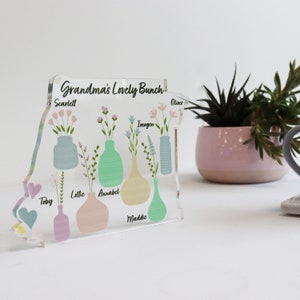 Personalised Family Bunch Print On Acrylic Block | Our Grandchildren | Mother&#39;s Day | Gift for Grandma Nanna Nan Granny | Mother&#39;s Day 2025
