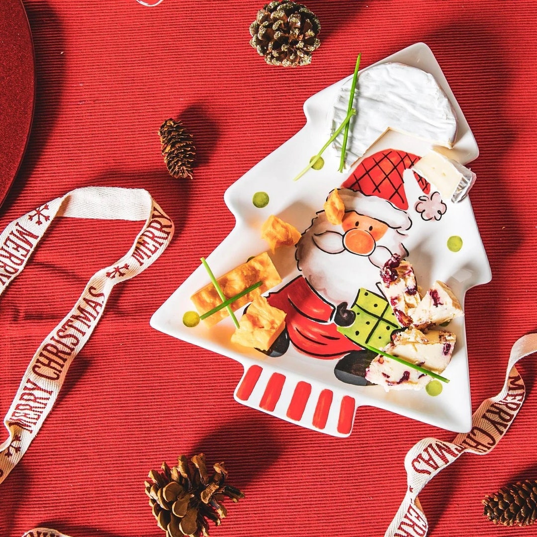 Christmas Serving Platter Festive Plate Christmas Tree Etsy