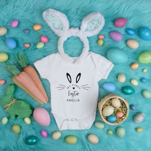 First Easter Babygrow | Personalised First Easter Bunny Baby Grow | My First Easter | Easter Bunny Design Baby Dress Up | Easter 2025
