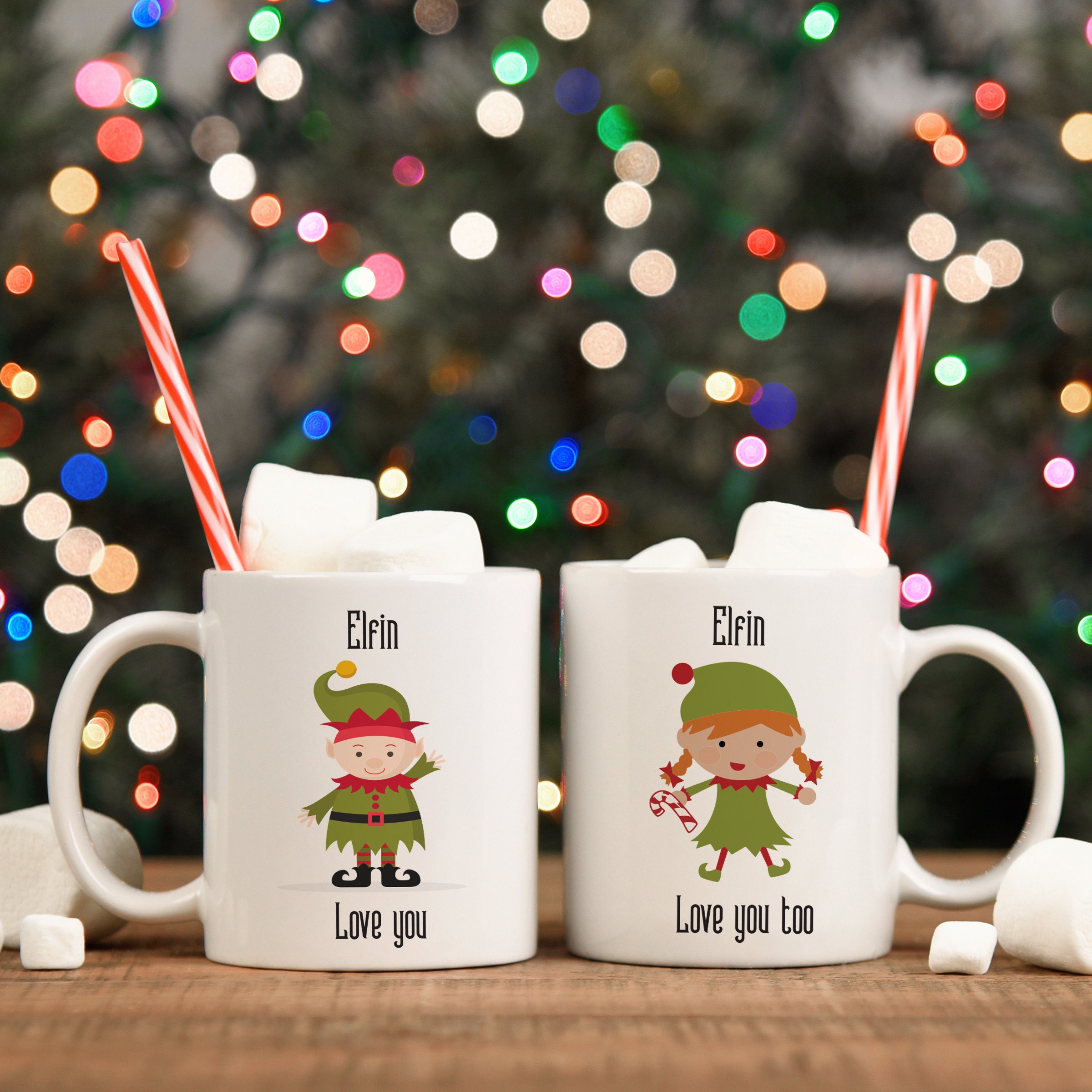 Personalized Kids Christmas Elf Mug Gift For Candy Lovers - Jolly Family  Gifts