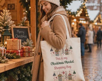 Julmarknadsväska, festlig shoppingdesign