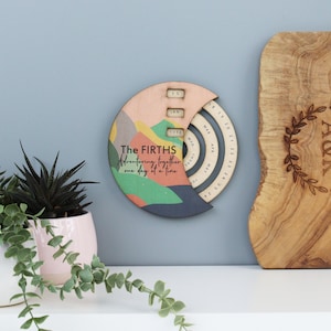 Personalised Family Perpetual Calendar | Wooden Spin Calendar | Housewarming Gift | Wooden Family Sign | Adventuring Family | Father&#39;s Day