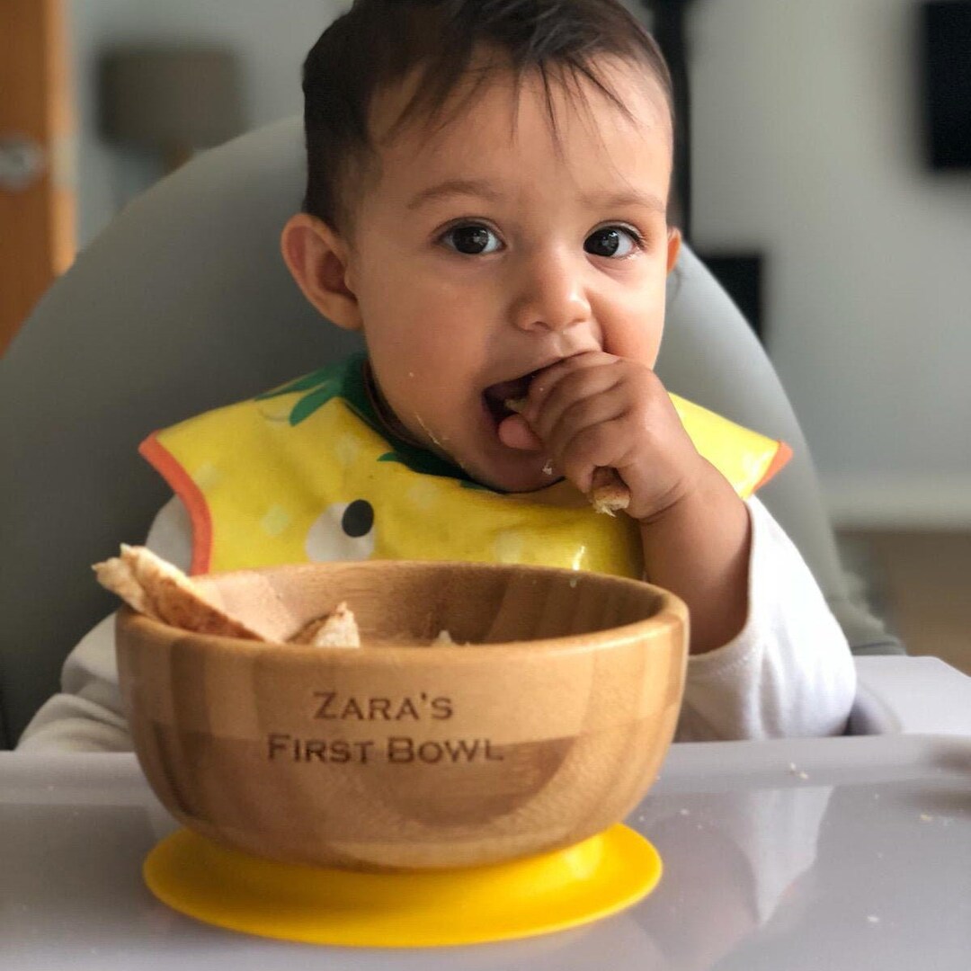 Personalised Bamboo First Bowl and Spoon Set Baby Bowl and Spoon Set