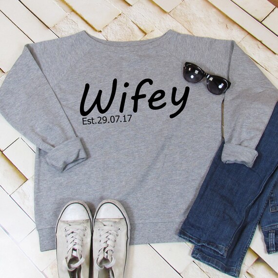 Personalised Wifey Sweatshirt Wedding 
