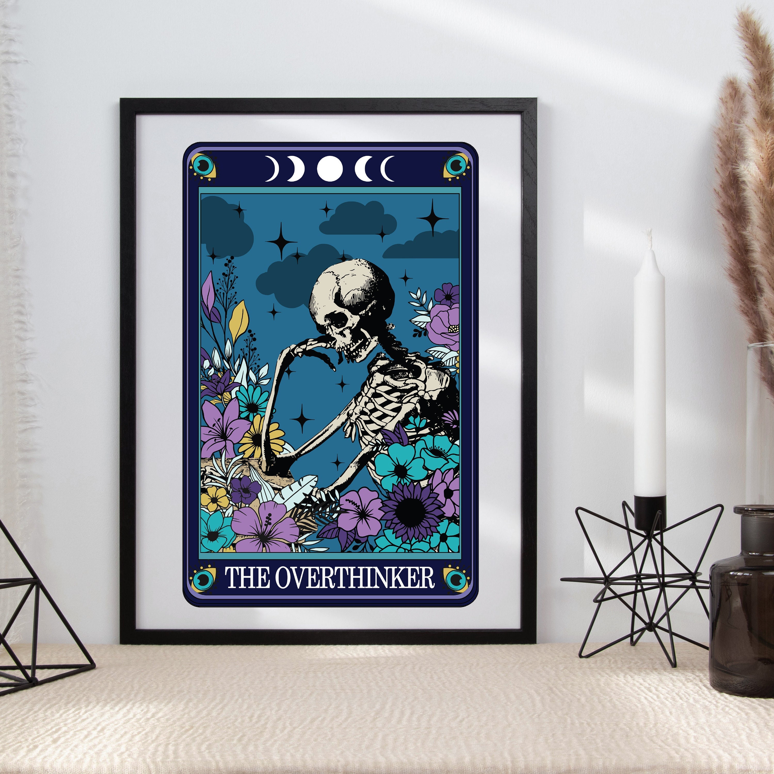 Tarot Style Typographical Print the Overthinker | Quirky Tarot