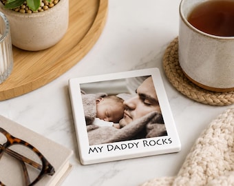 Personalised Photo Coaster, Square Ceramic with Cork Base