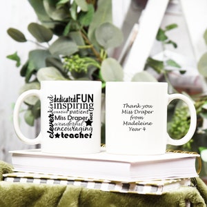 Thank You Teacher Gift | End of Term Gift | Custom Name Teacher Appreciation Gift | Teacher Thank You Present Personalised Teacher Brew Mug