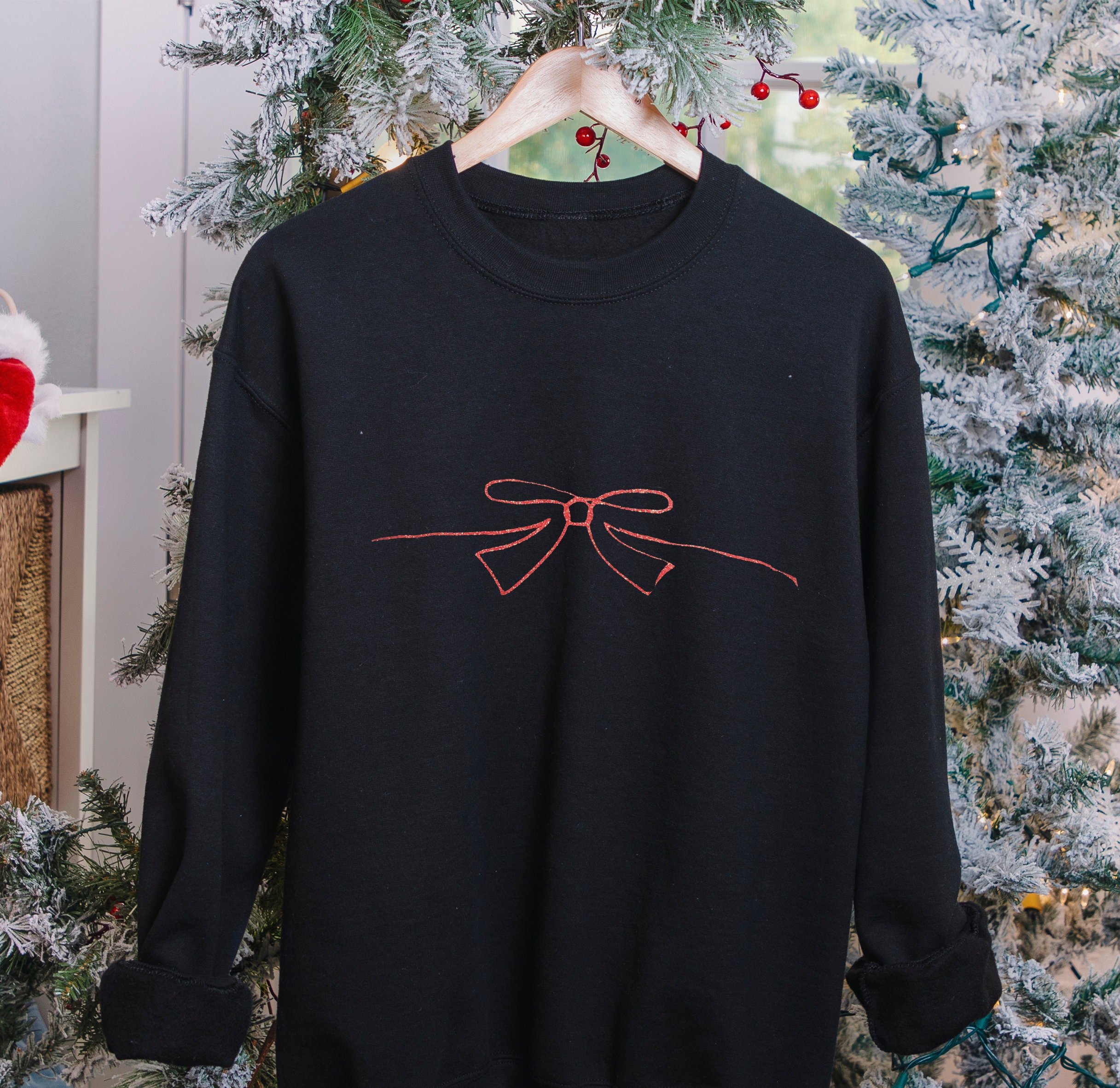 Cream christmas jumper red hotsell bow