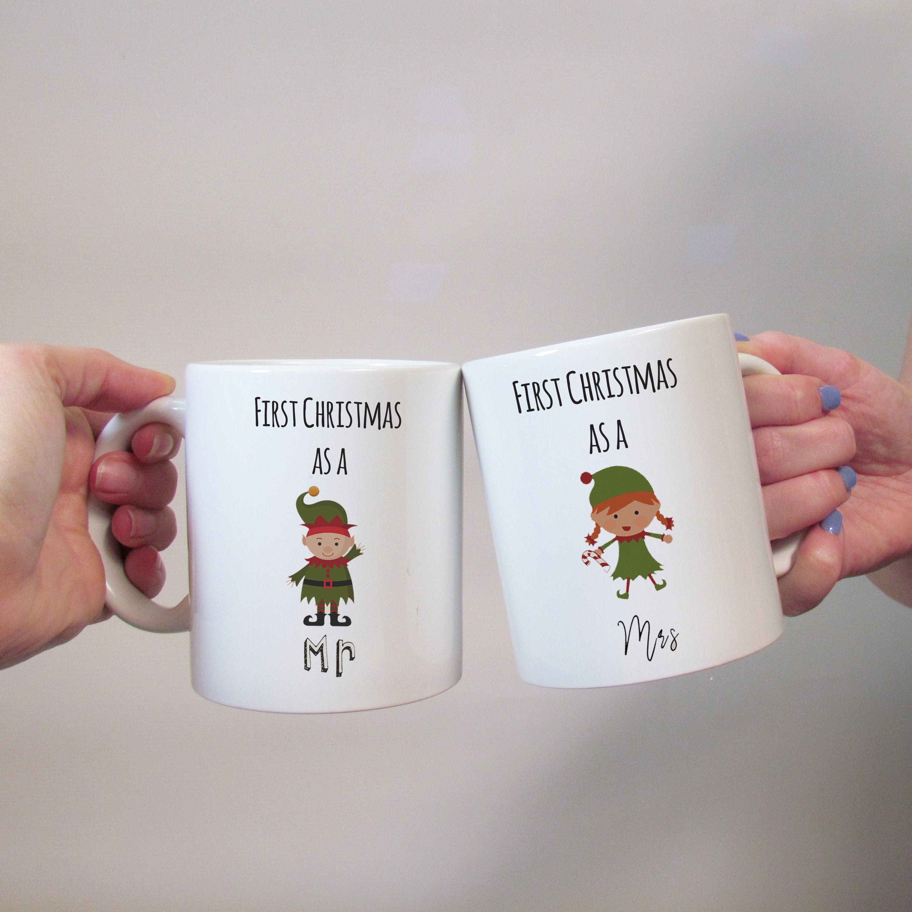 Custom Couple Reindeer Face Mug Wedding Gift Ceramic Coffee Mug Christmas 