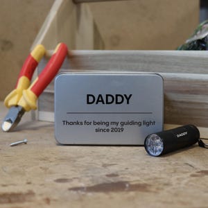 Personalised LED Torch Gift | Personalised Flashlight Gift for Him | Father’s Day | Birthday | DIY | Handy Torch for Dad | Camping Gift