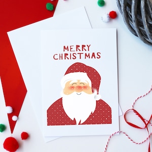 Merry Christmas Santa Card | Festive Santa Card | Christmas Card Santa Design | Kids Christmas Card | Santa Theme Greetings Cards