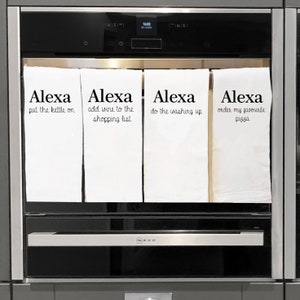 Lustiges Alexa Geschenk | Lustiges Zitat Geschirrtücher | Alexa Scherz Geschenk | Geschirrtücher | Alexa Zitat Geschenk | Wärmendes | Küche Geschenk | Alexa Frage