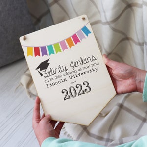 Personalised Graduation Gift | Printed Graduation Flag | Congratulations Graduation Pennant Flag | Graduation Gift | Congratulations Gift