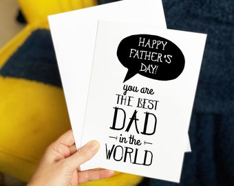 Best Dad In The World Father's Day Card | Father's Day Card | Personalised Father's Day Gift | Card for Dad