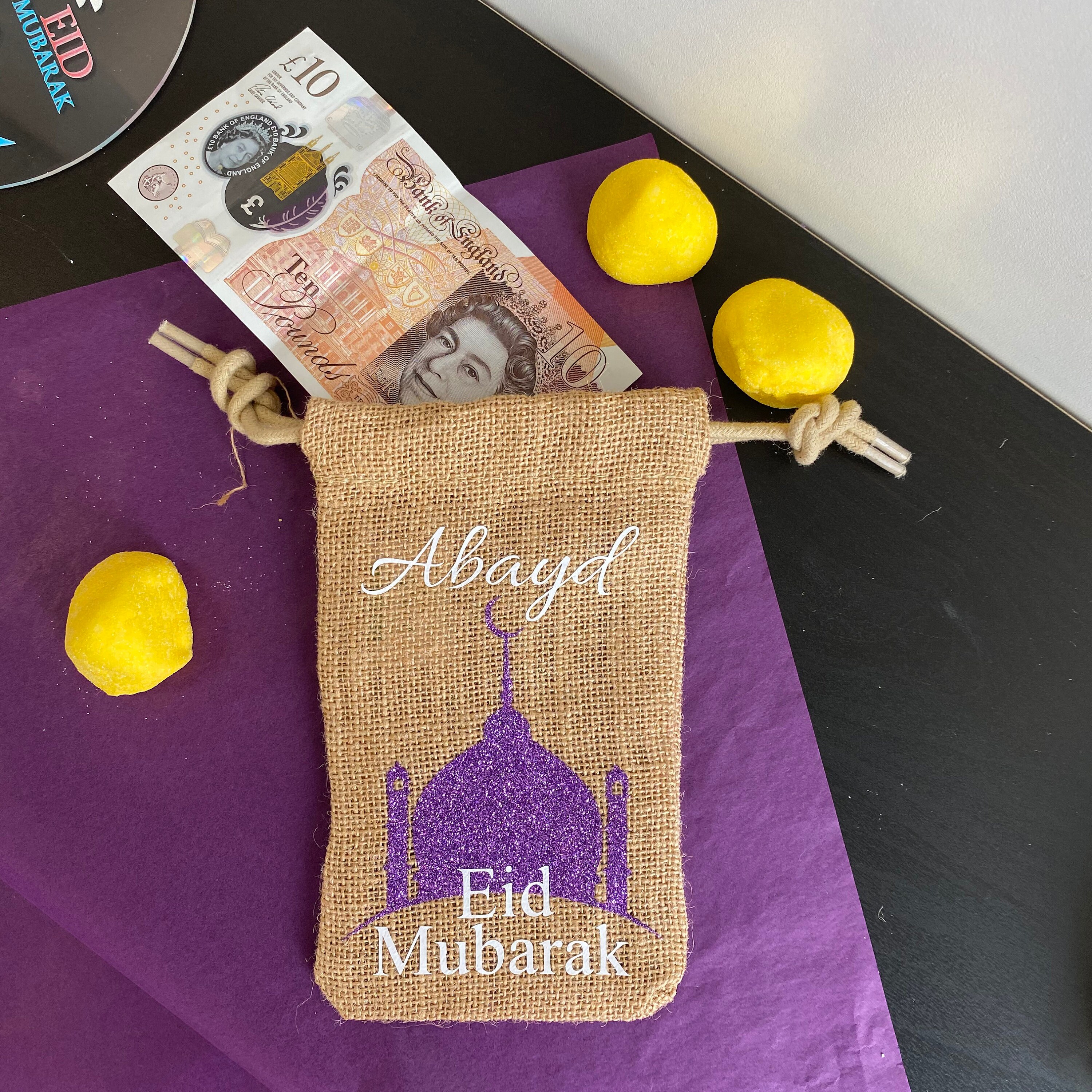 Eid Personalised Money Gift Bag or Mini Sweet Gift Eid Etsy Ireland