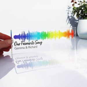 Soundwave Art Favourite Song 3D Acrylic  | Soundwave Art | Personalised Song | Printed Gradient Soundwave | Valentine&#39;s Gift