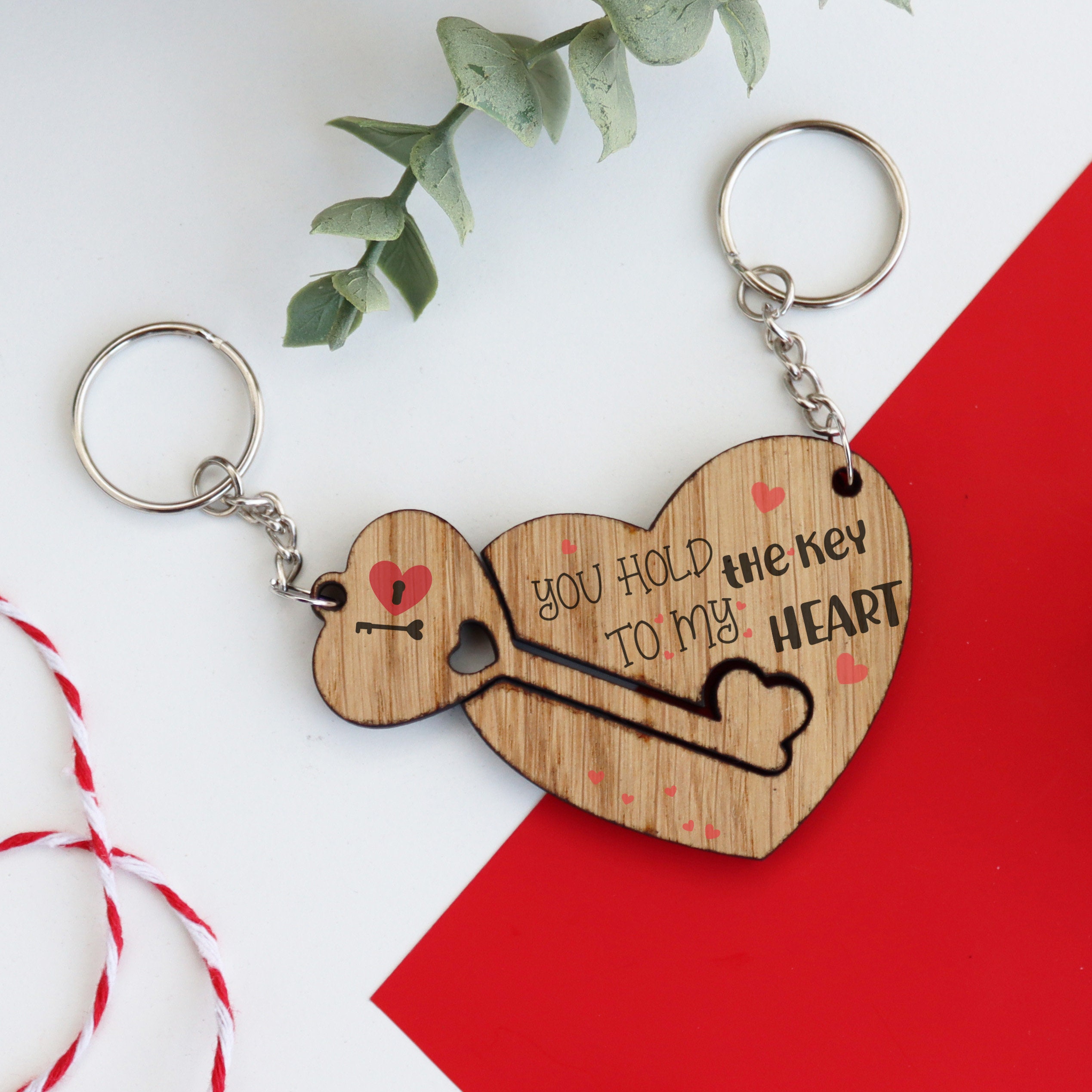 You Hold the Key to My Heart Keyring Set | Interlocking Couples