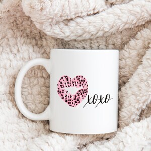 Leopard Print Love Mug | Valentines or Galentines Gift | Pink Leopard Print Mug | Love Mug for Girlfriend | Valentine's Mug Gift