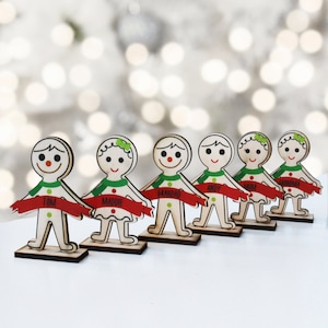 Nomi dei luoghi personalizzati della tavola di pan di zenzero di Natale / Impostazione dei luoghi festivi / Biglietti con i nomi della cena di Natale / Persone personalizzate di pan di zenzero
