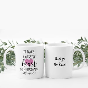 Personalised Thank You Teacher Mug Massive Heart Gift | Customisable Ceramic Cup for Educators | Heartfelt Appreciation Present for Teachers