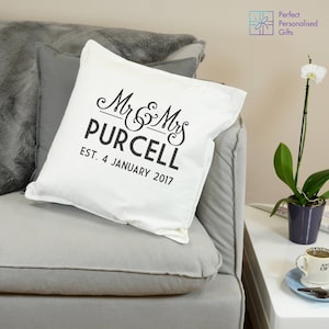 Personalised Wedding Gift, Personalised Cushion, Cushion Cover, Cushion, Wedding Gift, Mr & Mrs Gift, Couples Cushion, Cushion Gift