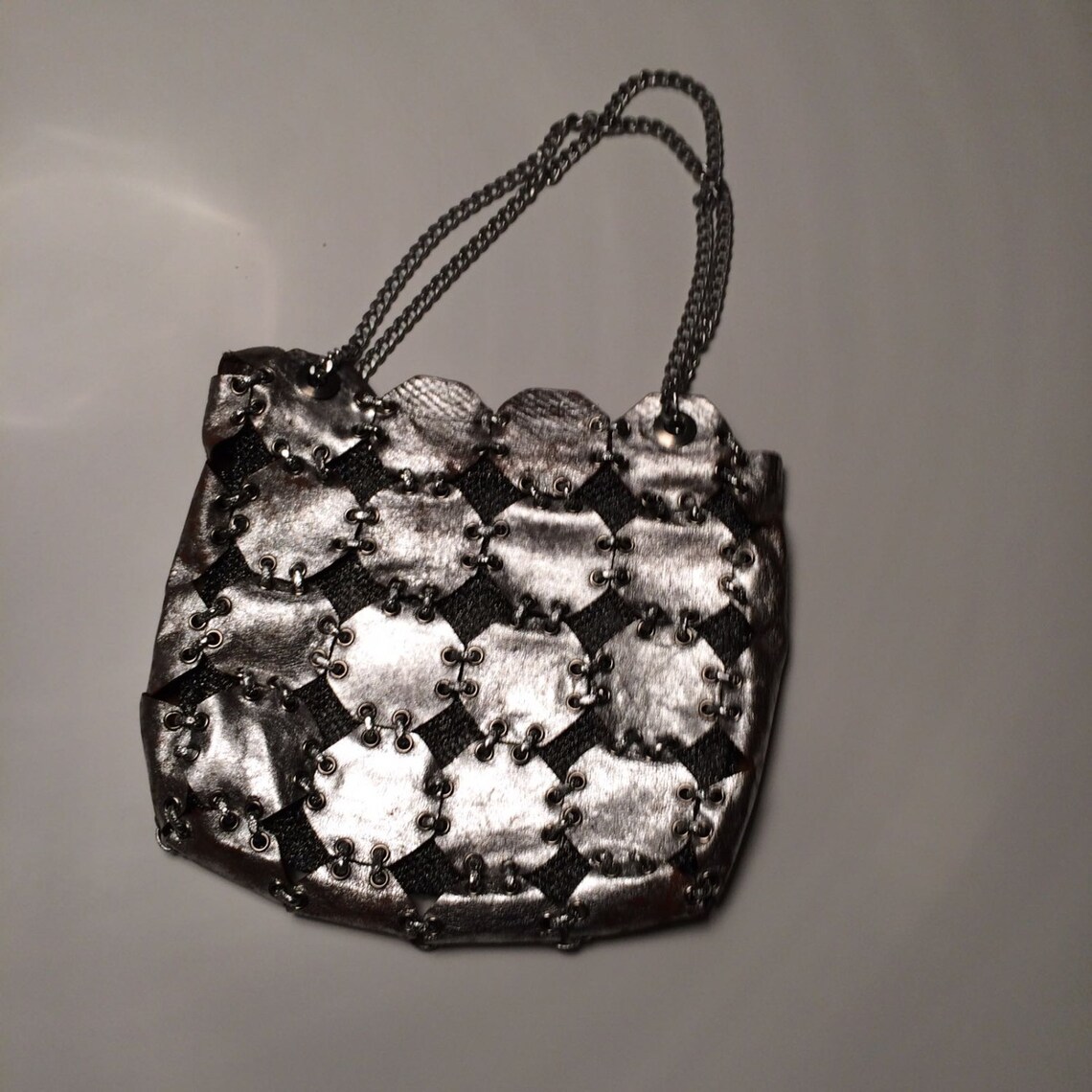Sac à Main PACO RABANNE Vintage – Cuir Et Daim Noir, Taille Moyenne – Occasion Bon état