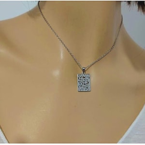 Shema Israel Necklace Women, Shma Necklace women, Silver Square Pendant, Hebrew Prayer , Jewish Blessing, Kabbalah jewelry, Gift for Her